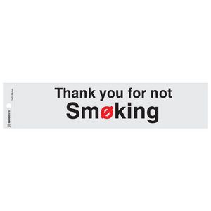Sandleford Self Adhesive Sign Thankyou for Not Smoking Silver