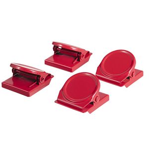 J.Burrows Magnetic Clips Round Red 4 Pack