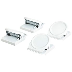 J.Burrows Magnetic Clips Round White 4 Pack