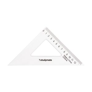 Studymate 21cm 45 Degrees Set Square White