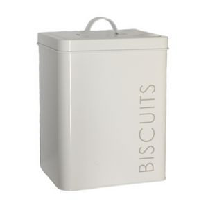 Smash Tin Canister Biscuit White