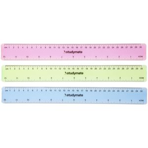 Studymate Plastic Fluoro Ruler 30cm