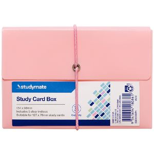Studymate Study Card Box 127 x 76mm Pink