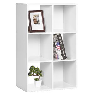6 Cube Bookshelf White