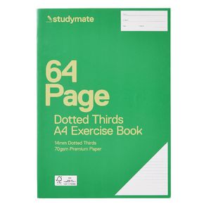 Studymate A4 14mm Dotted Thirds Exercise Book 64 Page
