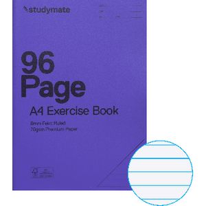Studymate PP Covered A4 Exercise Book 96 Page Purple