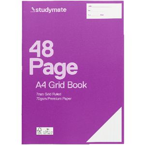 Studymate Premium A4 Grid Book 7mm 48 Page