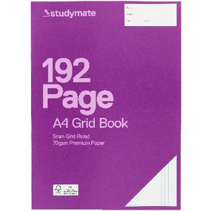 Studymate Premium A4 Grid Book 5mm 192 Page