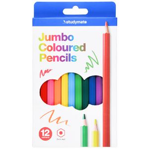 Studymate Coloured Jumbo Pencils 12 Pack