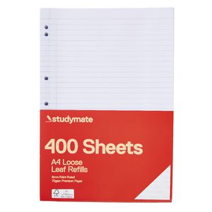 Studymate Premium A4 Loose Leaf Refill 400 Pack