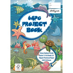 Studymate 240 x 335mm Dotted Thirds Project Book Sea Life