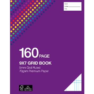Studymate 9x7" NSW Ruling Premium Grid Book