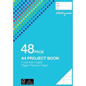 Studymate A4 Premium Project Book 11mm Lines 48 Page