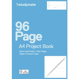 Studymate A4 Premium Project Book 14mm Dotted Thirds 96 Page