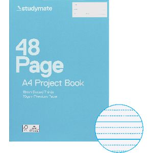 Studymate A4 Premium Project Book 18mm Dotted Thirds 48 Page