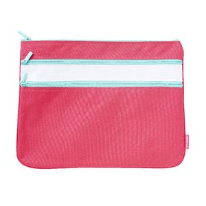 Studymate 3 Zipper Pencil Case 2 Tone Pink