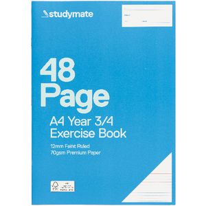 Studymate A4 Premium Exercise Book Year 3 and 4 48 Page