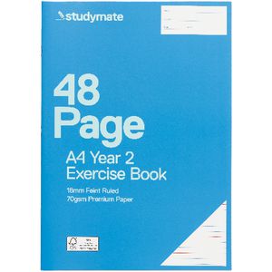 Studymate A4 Premium Exercise Book Year 2 Ruled 48 Page