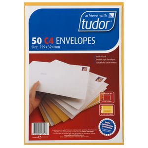 Tudor Premium C4 Business Envelopes Kraft 50 Pack