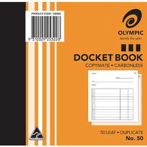 Olympic No.50 Carbonless Duplicate Docket Book