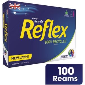 Reflex 100% Recycled 80gsm A4 Copy Paper 100 Ream Pallet