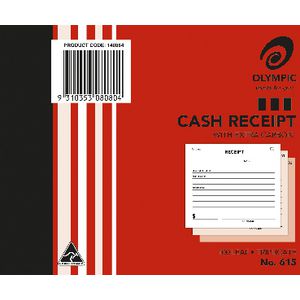 Olympic No. 615 Cash Receipt Book Carbon Triplicate 100 Leaf