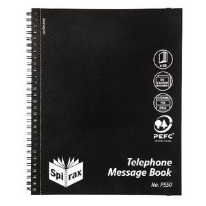 Spirax P550 Telephone Message Book Side Opening