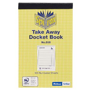 Spirax 505 Take Away Docket Book 100 Sheets