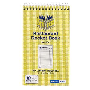 Spirax 506 Restaurant Docket Book 50 Pages