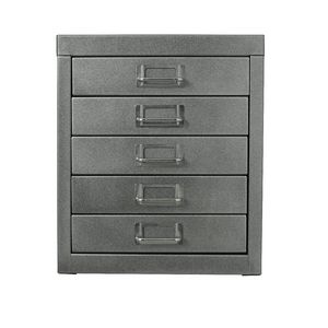 Spencer 5 Drawer Cabinet Silver