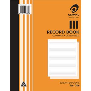 Olympic No.706 Carbonless Duplicate Record Book