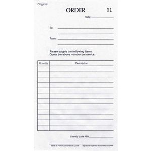 Olympic No.638 Carbon Duplicate Order Book