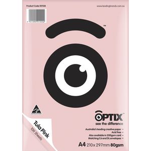 Optix 80gsm A4 Coloured Paper Tula Pink 100 Sheets
