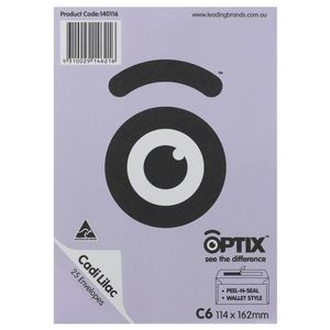 Optix C6 Envelopes Cadi Lilac 25 Pack