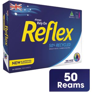 Reflex 50% Recycled 80gsm A4 Copy Paper Half Pallet