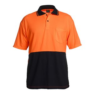Unisafe High Visibility Polo Shirt L Orange and Navy
