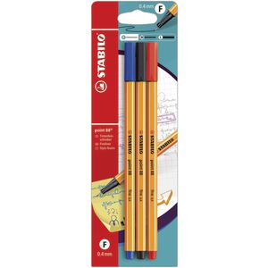 Stabilo Point 88 Fineliners Assorted 3 Pack
