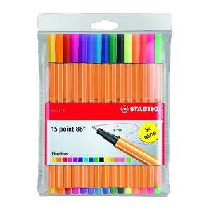 Stabilo Point 88 Fineliners Assorted 15 Pack
