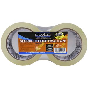 Hystik Smartape Serrated Edge Clear Tape 48mm x 50m 2 Pack