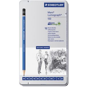 Staedtler Mars Lumograph 100 Sketching Pencils 12 Pack
