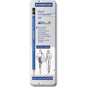 Staedtler Mars Lumograph 100 Sketching Pencils 6 Pack