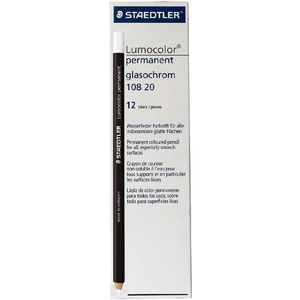 Staedtler Lumocolour Glasochrom Pencil White 12 Pack