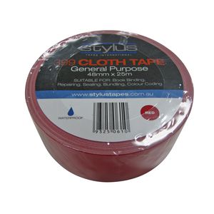 Stylus Cloth Tape 48mm x 25m Red