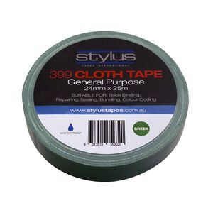 Stylus General Purpose Cloth Tape 24mm x 25m Green