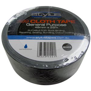 Stylus Cloth Tape 48mm x 25m Black