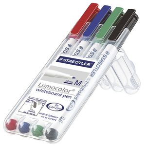 Staedtler Lumocolor 301 Whiteboard Pens Assorted 4 Pack