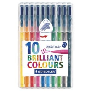 Staedtler Triplus Triangular Colour Fibre Tip Pens 10 Pack