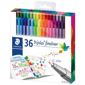 Staedtler Triplus 0.3mm Fineliners 334 Assorted 36 Pack