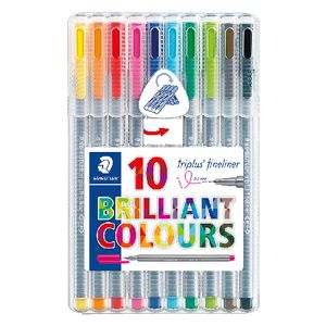 Staedtler Triplus 0.3mm Fineliners 334 Assorted 10 Pack