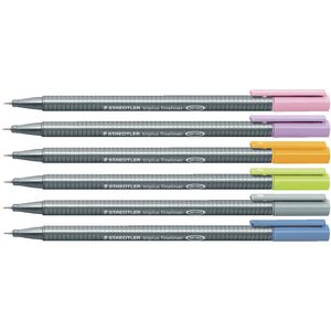 Staedtler Triplus 0.3mm Fineliners 334 Pastel Colours 6 Pack